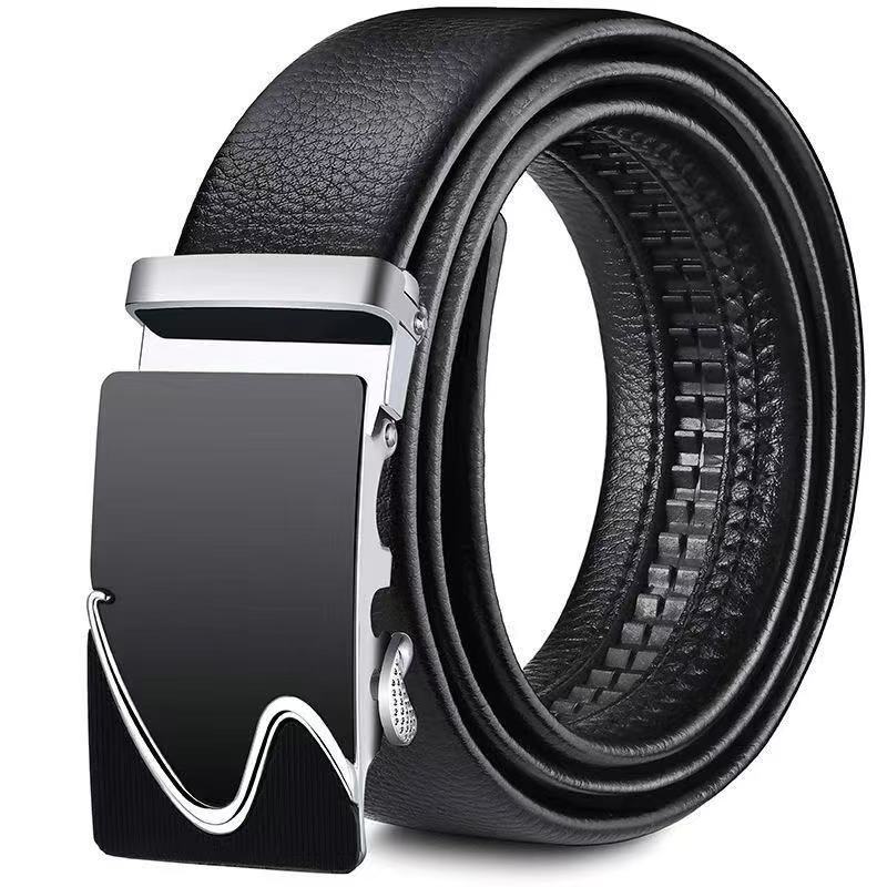 Men'S Belt Automatic Buckle Imitation Leather Belt Belt For Men'S Trendy Temu Xiyin