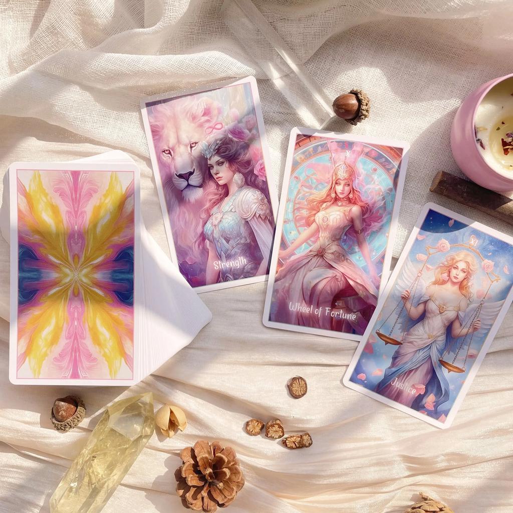 Genuine Fantasy Colors Tarot 12x7cm Large Size Rider Waite Deck PDF Guide Divination Prophecy Beginner Card Game Fortune Telling