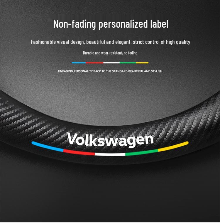 Volkswagen Golf Steering Wheel Cover for 2010-2023 Models: Suede & Carbon Fiber, Compatible with R-Line & 8th Generation