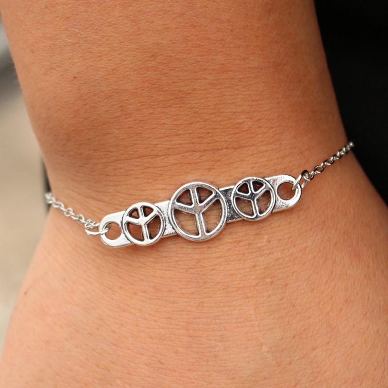 Charm Bracelets For Men Women Retro Zircon Link Chain Bracelet Bangle Cross Heart Handcuff Love Peace Eye Valentine's Day Gift