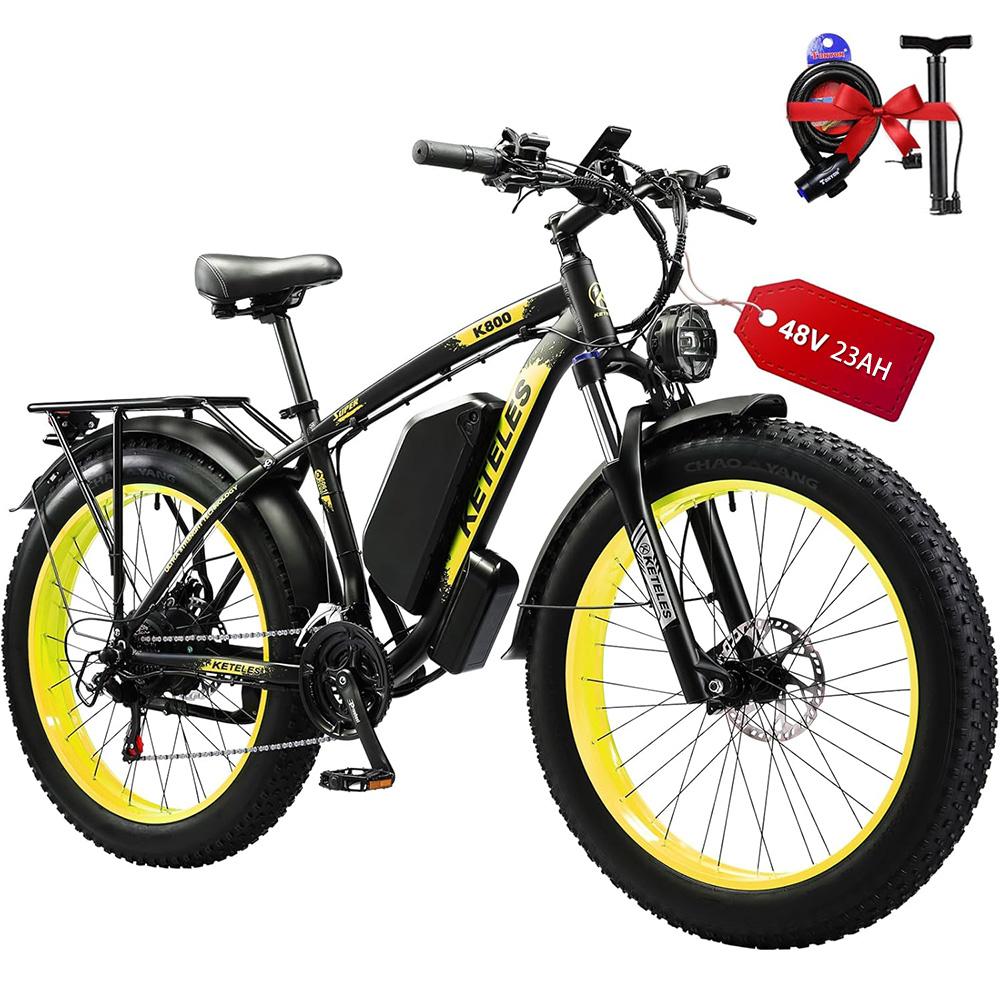 Elektrofahrrad KETELES 26" 1000Wx2 Motor All-Terrain E-Bike 48V 23AH 21 Gänge Last 150Kg Höchstgeschwindigkeit 50Km/h K800