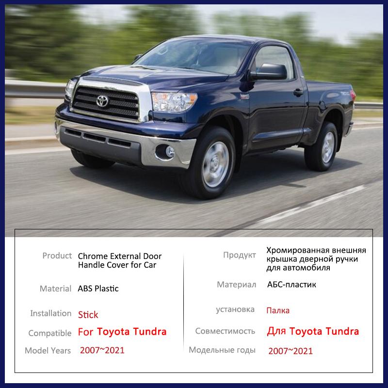 For Toyota Tundra XK50 2007~ 2018   Gloss Black Outer Door Handle Cover Stickers Car Styling Protective