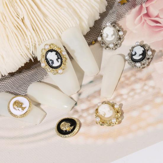 Yousheng 20Pcs Nail Art Jewelry Faux Pearl Rhinestone 3D Charms Alloy Craft DIY Nail Decoration Manicure Accessories for Nail Salon