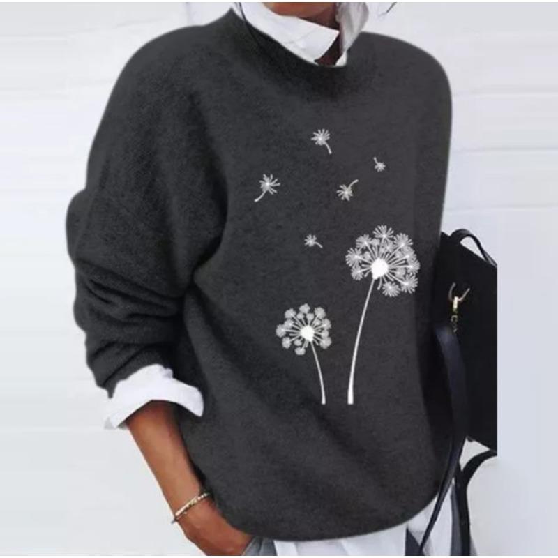 YYFS Women's Fashion Casual Leopard Print Spring Fall Long Sleeve O-Neck Pullovers & Long Sleeves