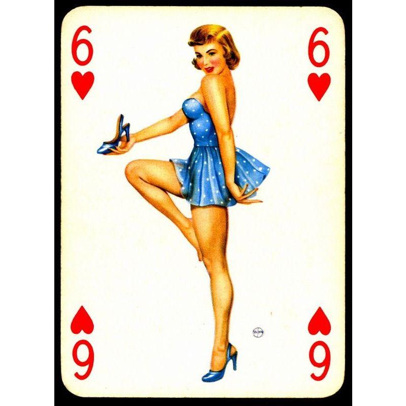 Custom Aluminum Tin Sign Art - Vintage Playing Cards and Women Wall Decor