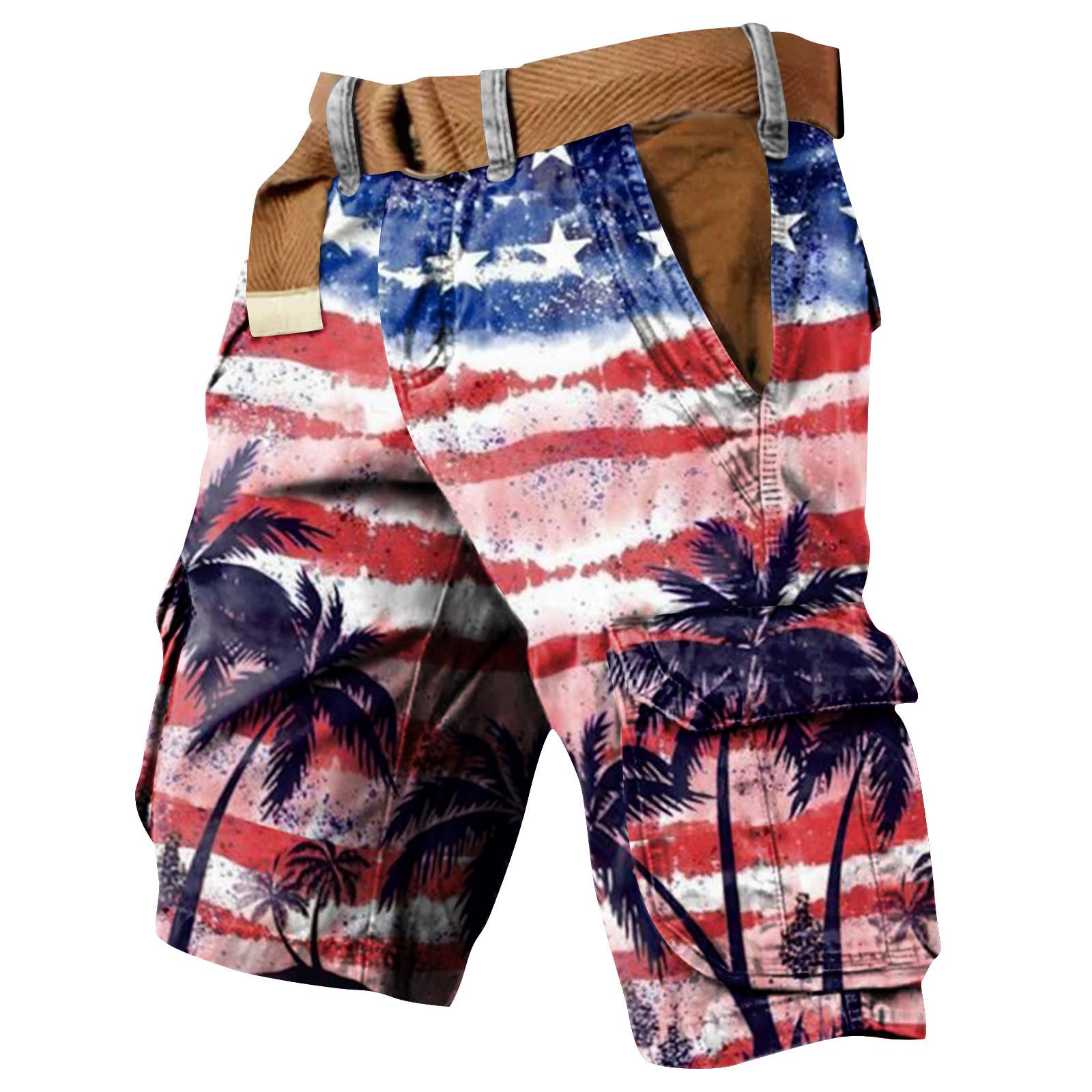 

Мужские рабочие шорты с принтом Дня независимости и несколькими карманами M
