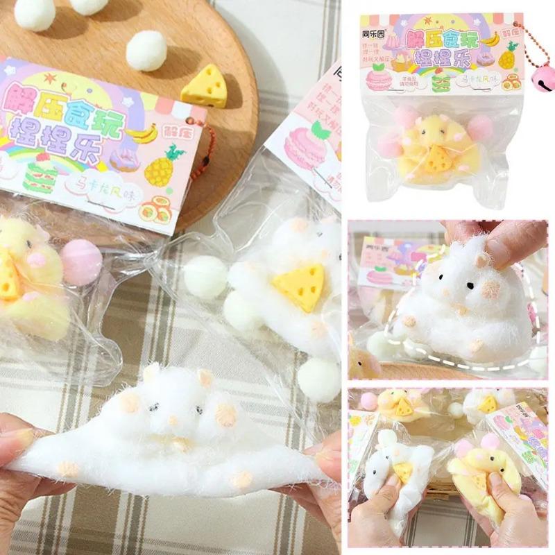 Cartoon Mouse Cute Hamster Waffles Paws Squeeze Toy Silicone Decompression Stress Relief Toy For Kids Gift Toys