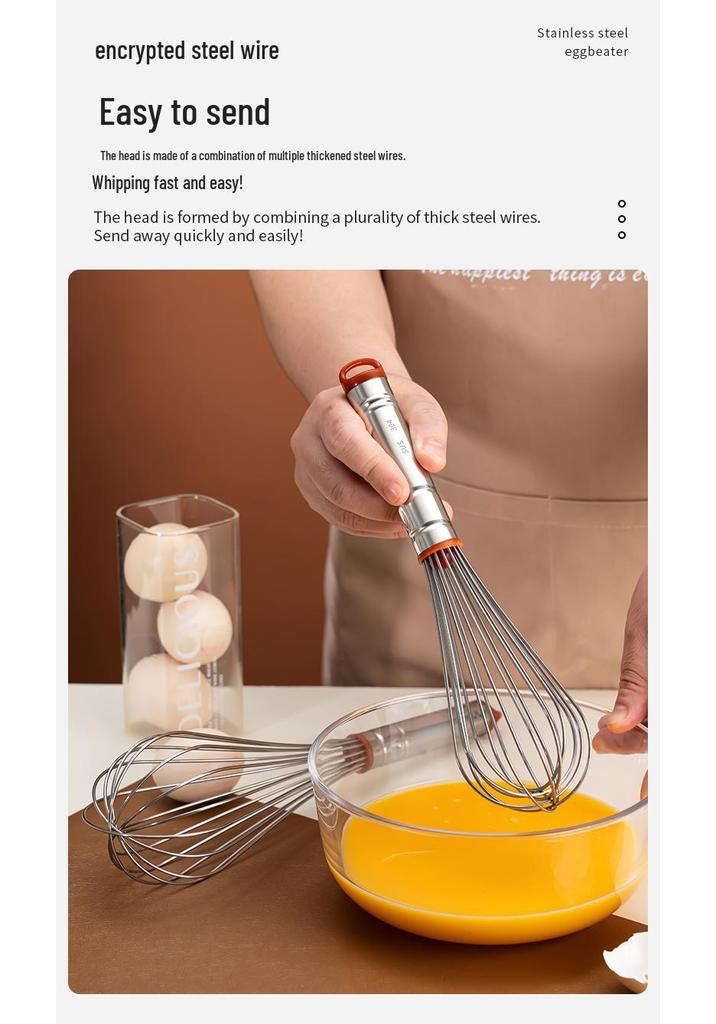 304 Stainless Steel Handheld Egg Beater: Commercial Whisk for Baking & Mixing