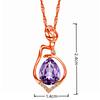 Amethyst Purple and Rose Diamond Pendant Women's Necklace - Short Clavicle Chain