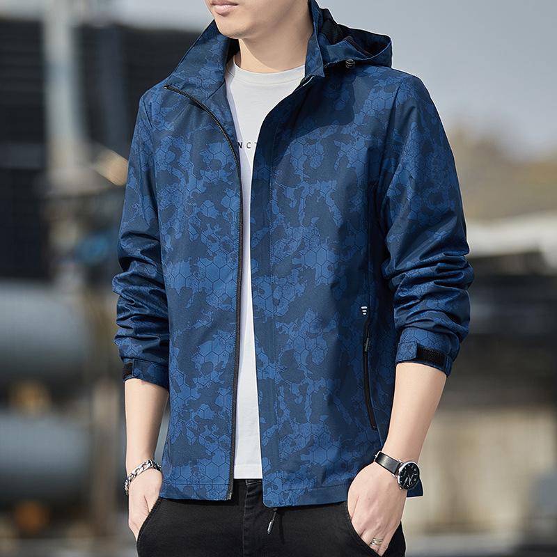 Kapuzenjacke für Herren, Frühlings-Freizeitjacke, winddicht, für junge und mittlere Herren, neue Jacke, trendige Marke, Bergsteigerbekleidung