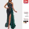 2025 Robe de Soirée Longue Sans Manches Slim à Paillettes Fée