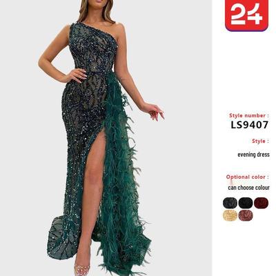 Vestido de Noite Longo Sem Mangas Slim com Lantejoulas de Fada 2025