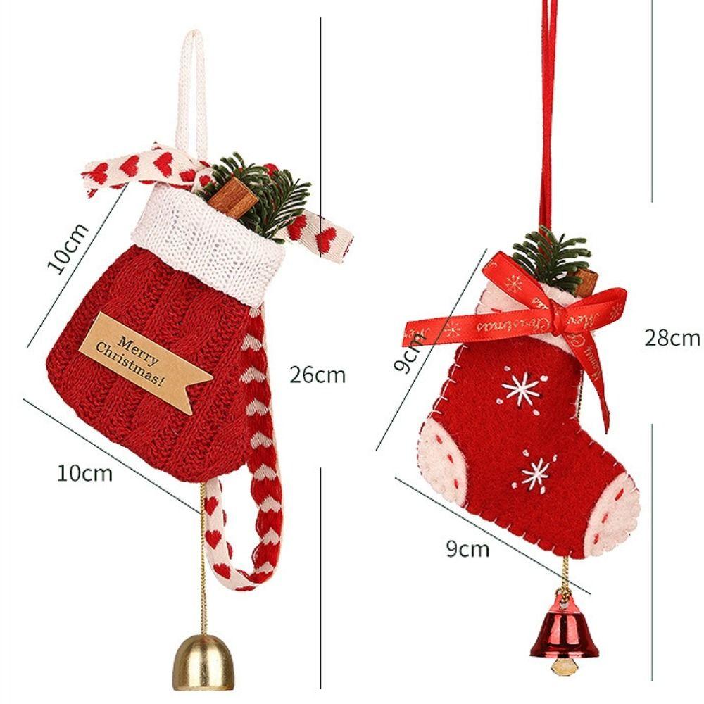 Cartoon Felt Christmas Tree Pendant with Wind Chime Xmas Hanging Decorations Xmas Decoration  Adult