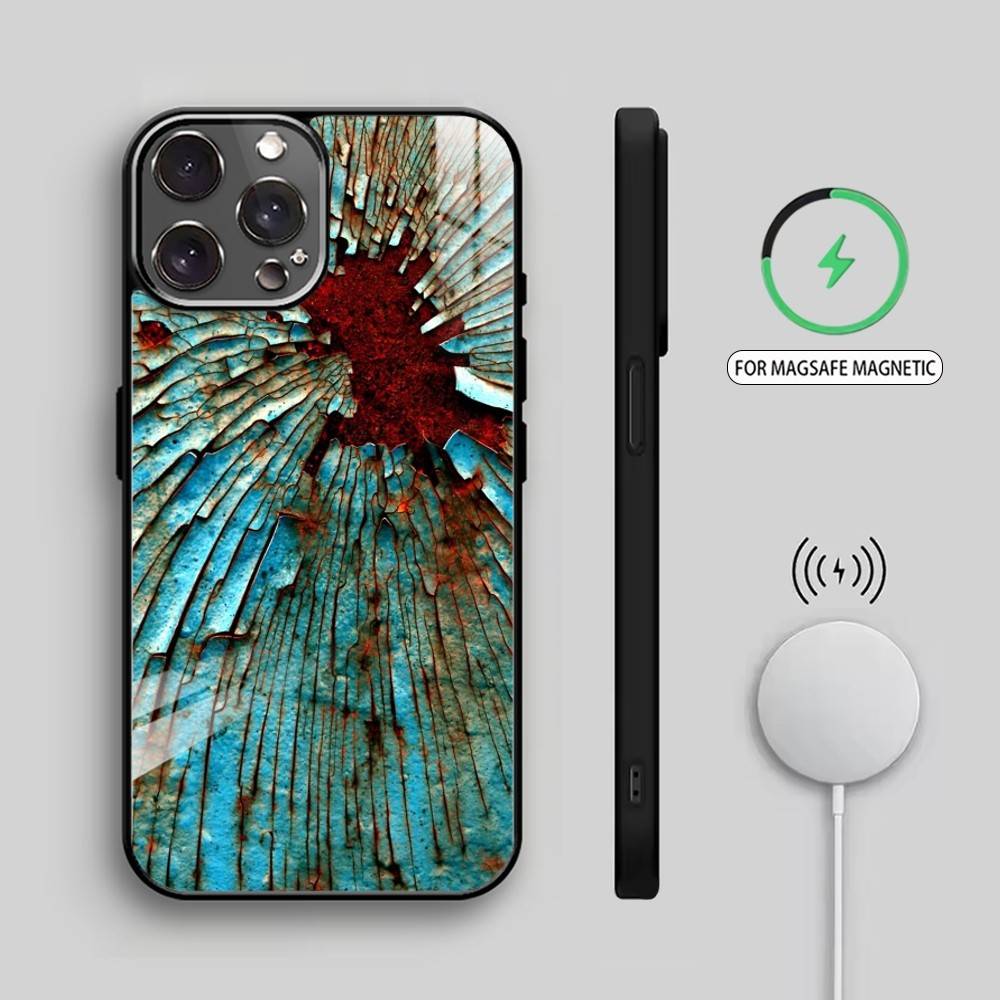G-Grunge T-Textur R-Rostig Handyhülle Für iPhone17,16,15,14,13,12,11 Plus,Pro Max Magnetisch Für Magsafe Kabelloses Laden