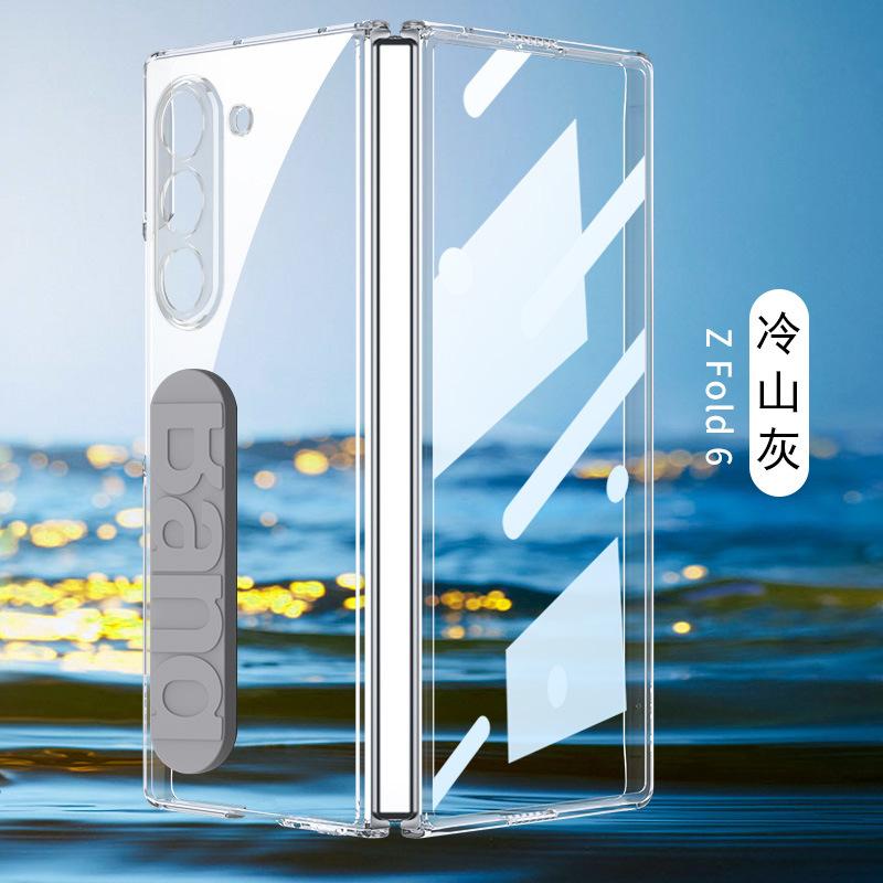 Applicable To Samsung Z Fold1 Transparent Mobile Phone Case Elastic Silicone Wristband Case Film Integrated Fold1 Anti-drop Protective Case