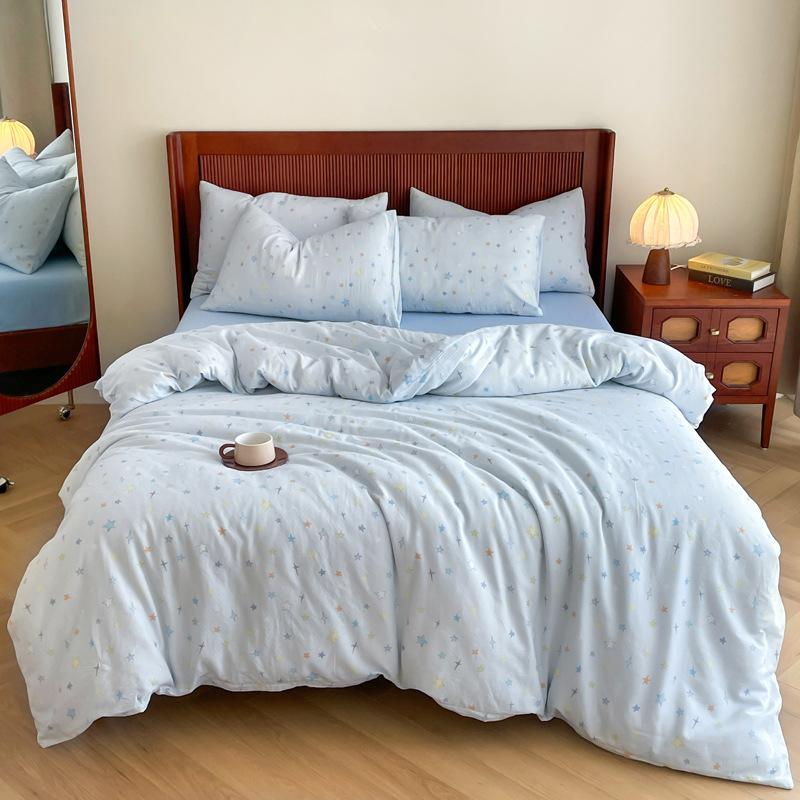 

Хлопковый вязаный аэробный двухслойный набор из 4 предметов, чистый хлопок полированный общежитие трехкомпонентный набор одеяла, пододеяльник 4 1.2 m 3pc quilt 1.5*2m