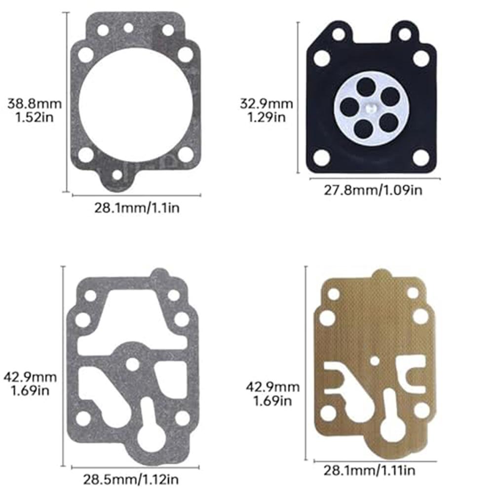High Performance Carburetor Repair Kit for 52CC Lawn Mowers Fits For TU26 For BC430 For CG330 and Similar Models