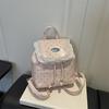 Korean Style Lace Plaid Backpack Sweet College Commuter Bag