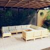 Day and Night - Day and Night Garden Furniture 11 Pieces and Cushions Cream Pine Wood