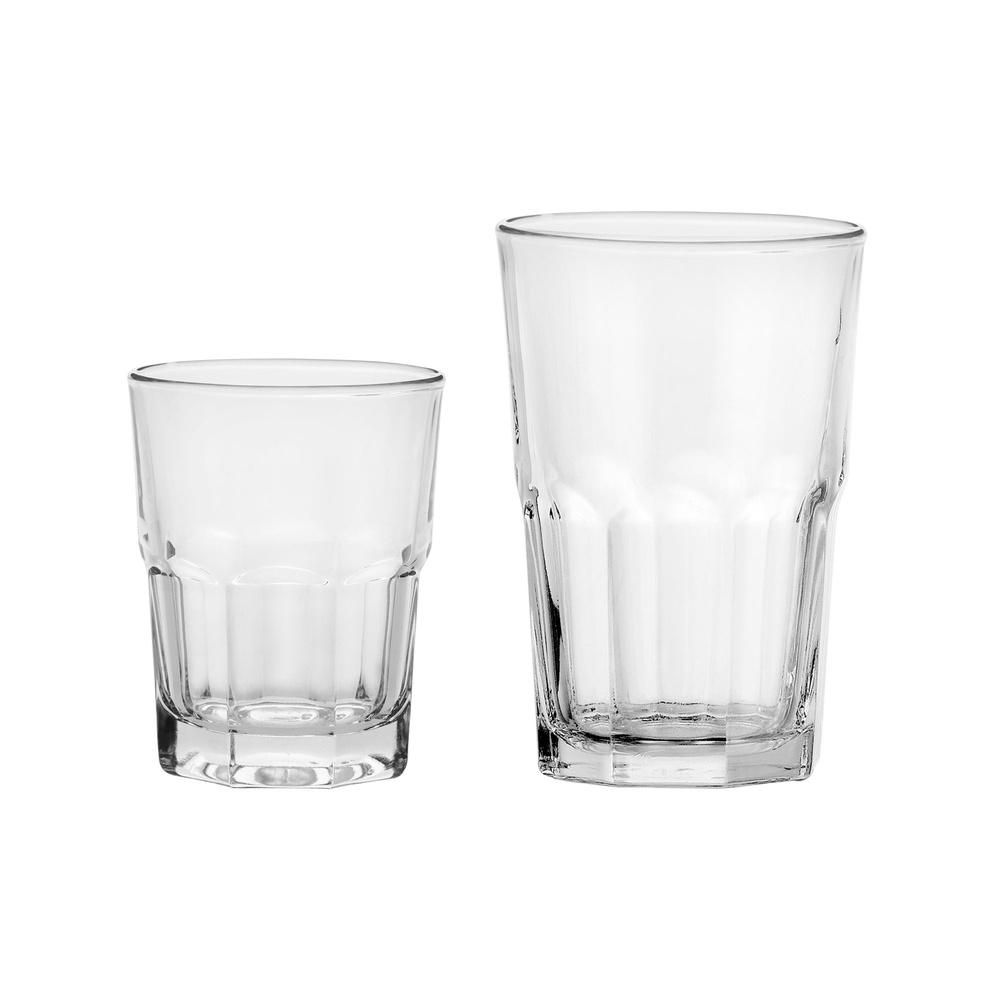 12 Piece Clear Glass Drinkware Set Perfect Juice Milk Water Mixed Drinks Indoor Outdoor Entertaining Dining Essentials