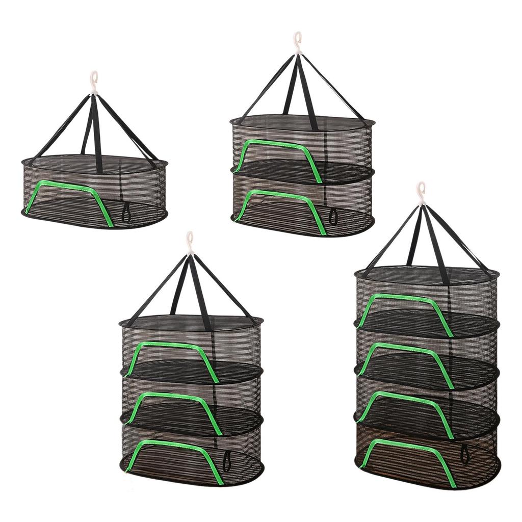 Garden Folding Drying Net Breathable Wear Resistant Space Saving with Hanging Hook Practical for Tea Meat Pot Flowers Drying Net