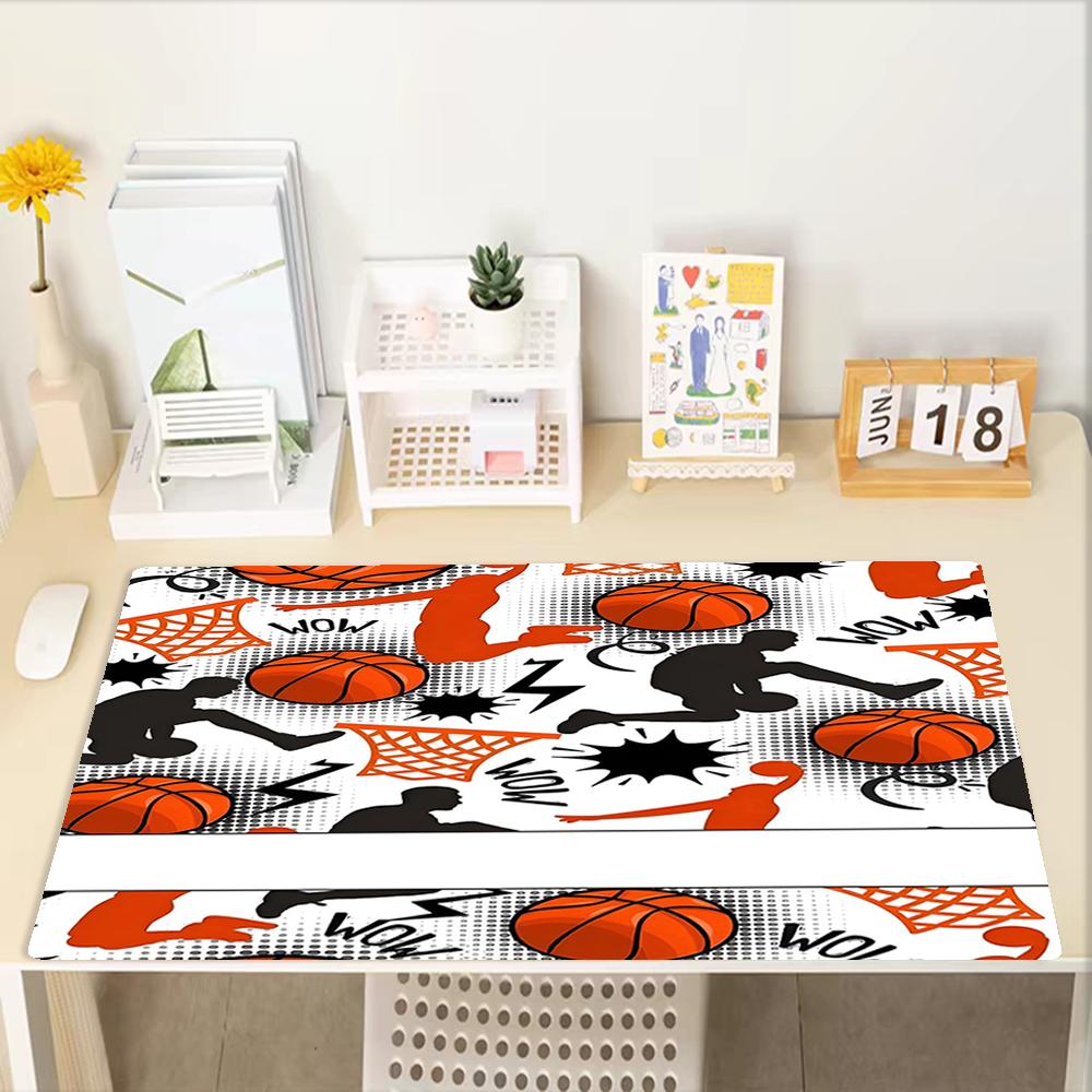 Basketball Theme Mouse Pad, Non Slip Rubber Base, Multifunctional Office & Home Decor, Perfect for Workspace Personalization.