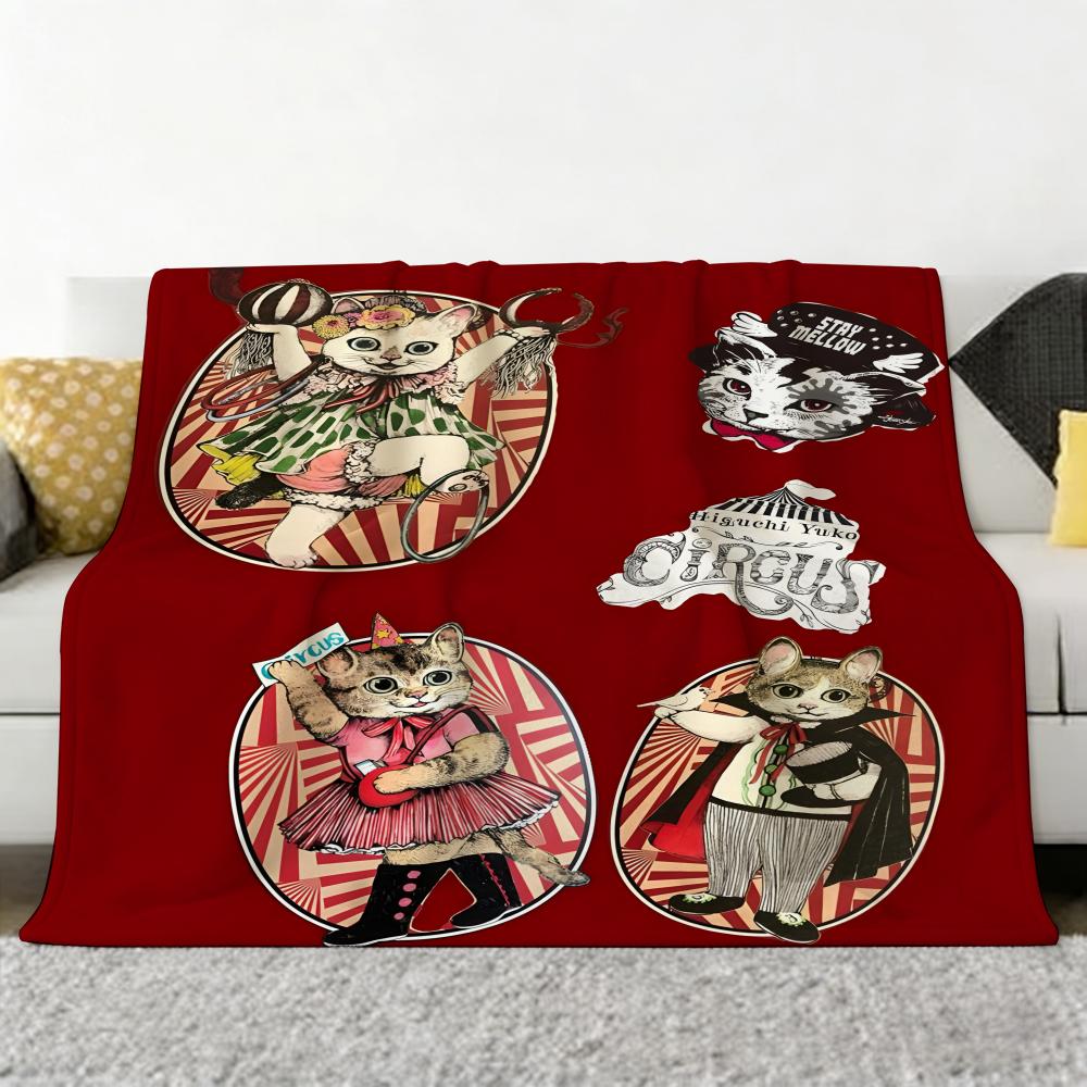 Illustrator Y-Yuko H-Higuchi Throw Soft Cozy Flannel Throw Blanket for Sofa Bedroom and More 80x120cm(31x47inch)