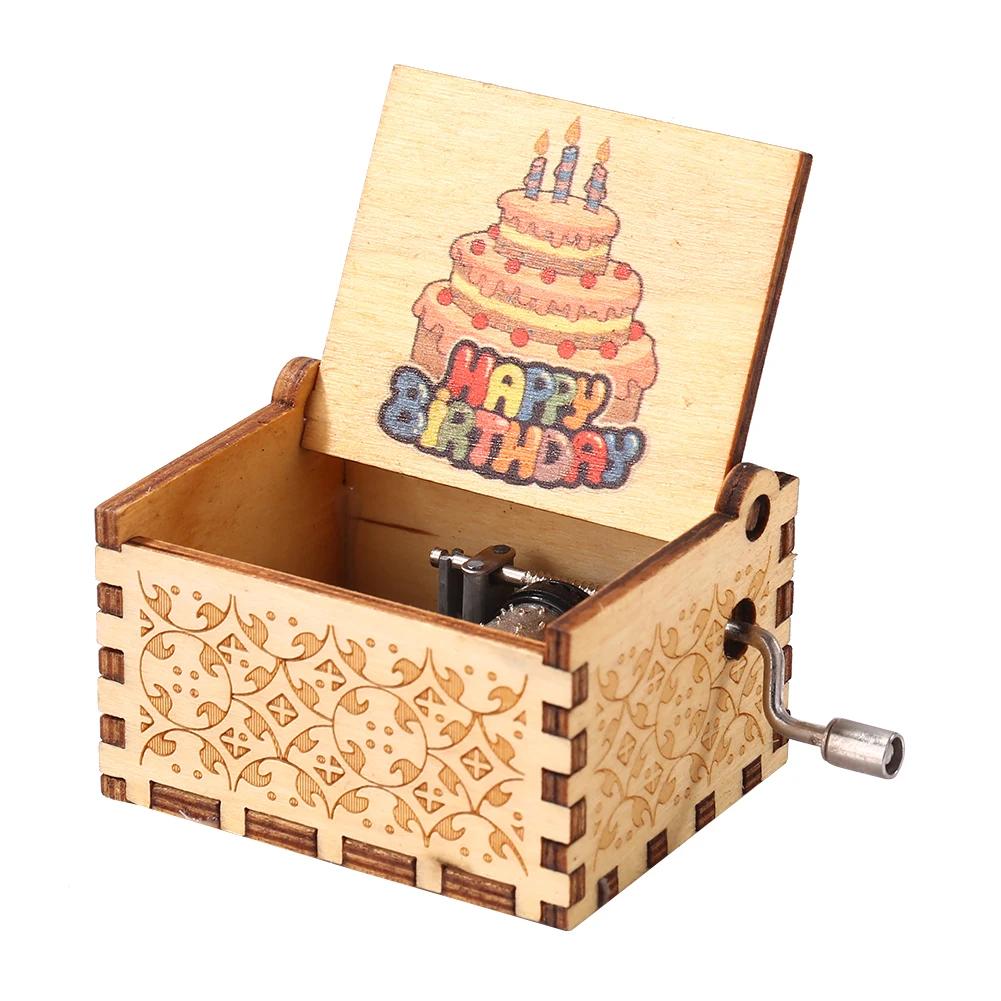 Wooden Hand Crank Music Box Bohemian Rhapsody Theme You Are My Sunshine Music Box Musica Theme Birthday Christmas Gift