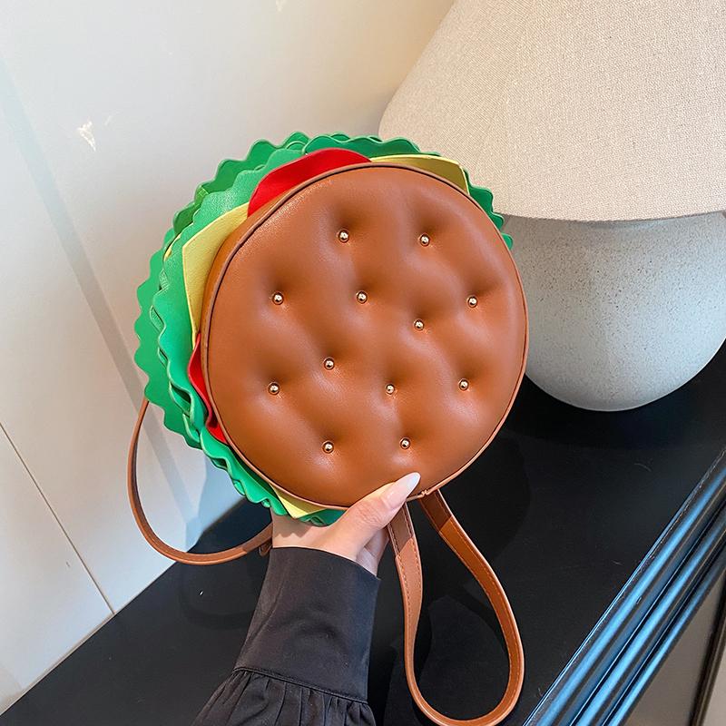 Autumn and winter creative new hamburger backpack women's bag outdoor fashion large capacity commuter bag