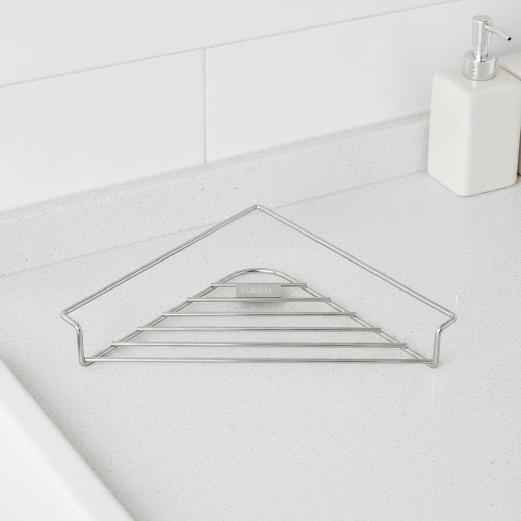 Triangular Sink Organizer Rack No Assembly Required Countertop Drainer with Open Wire