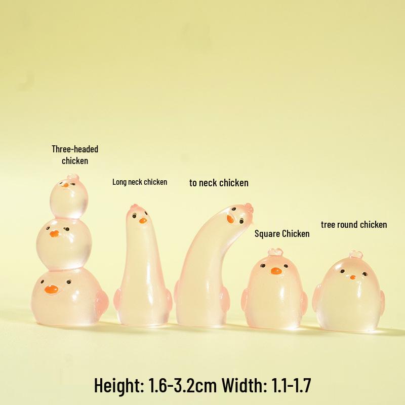 Illuminated DIY Resin Car Interior Decorations - Cartoon Chicken Ornaments