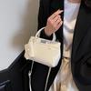 Retro Fashion Hand Carry Platinum Bag Women's New Sweet Solid Color Shoulder Bag Commuter Messenger Bag