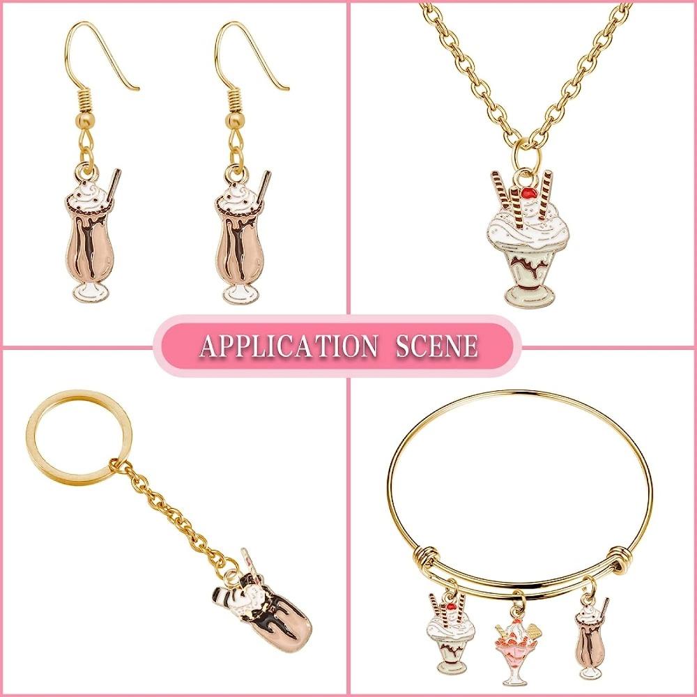 40 Stück 21–23 mm in langen Emaille-Eiscreme-Charms zum Selbermachen