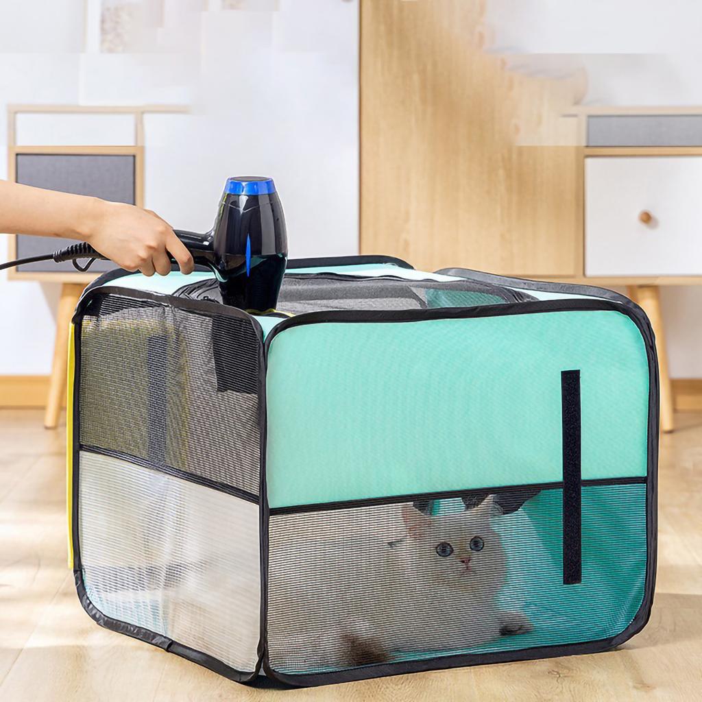 Pet Hair Drying Box Tear Resistant Breathable Foldable Large Capacity Cat Dog Hair Blowing Cage for