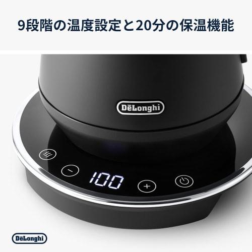 De'Longhi Electric Kettle Ecletica KBY1210J-BK with Temperature Adjustment Function