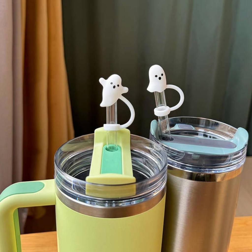 Roztomilé kloboučky na brčka kompatibilní s kelímky 30 40 uncí, 4 kusy silikonových opakovaně použitelných kloboučků na brčka, obsahuje 2 styly, vtipný doplněk na tumbler