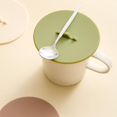 Round Water Cup Lid Silicone Mug Sealed Cap Cup Accessories Glass Cup Cover  Office Use