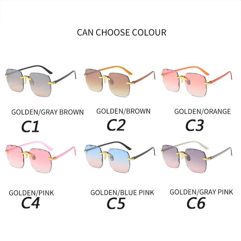 Fashion Rimless Women Gradient Sunglasses New  Brand Designer Sun Glasses Vintage Shades Female Pink Eyewear Gafas De Sol
