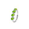 Korean Version Ins Wind S925 Silver Treasure Ring Natural Garnet Crystal Stone Row Inlaid with Versatile Girlfriend Open Ring