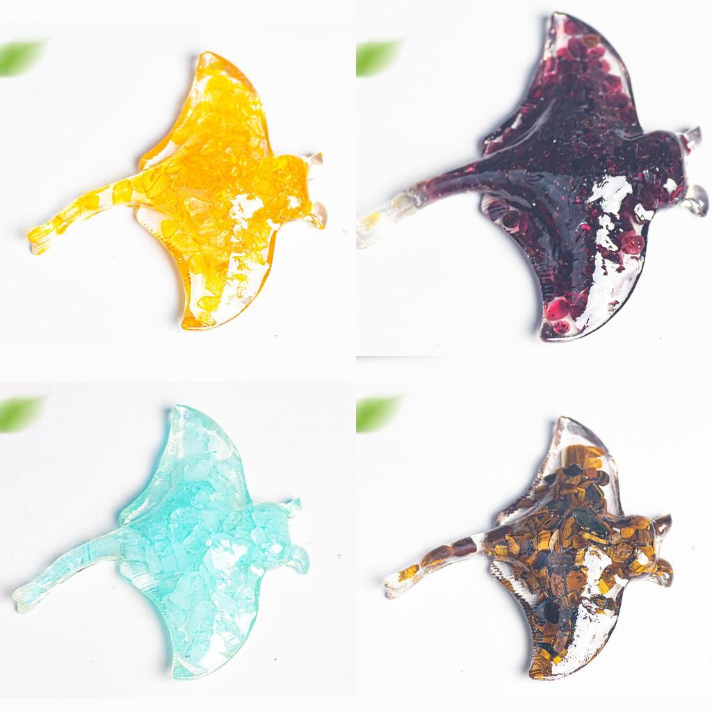 Ocean Creature Resin Sculpture With Natural Crystals For Home Decor And Giftgiving