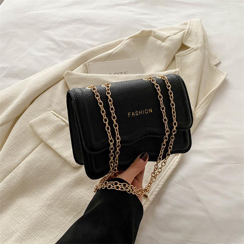 

Stylish Black And White Chain Mini Square Bag For Trendy Street Fashion Lovers
