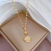 Planet Saturn Titanium Steel Chain Necklace Women's Light Luxury Transparent Crystal Sweet Cool Clavicle Neck Chain Jewelry