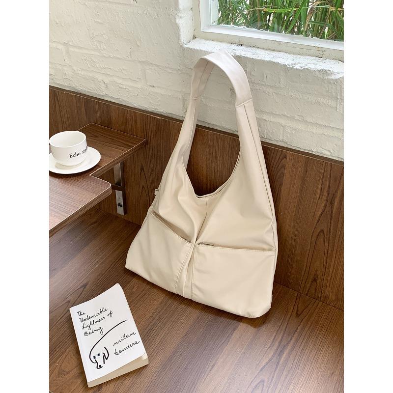 New Shoulder Bag, Soft Leather Minimalist Wind Tote Bag for College Students In Class, Large-capacity Commuter Bag for Women