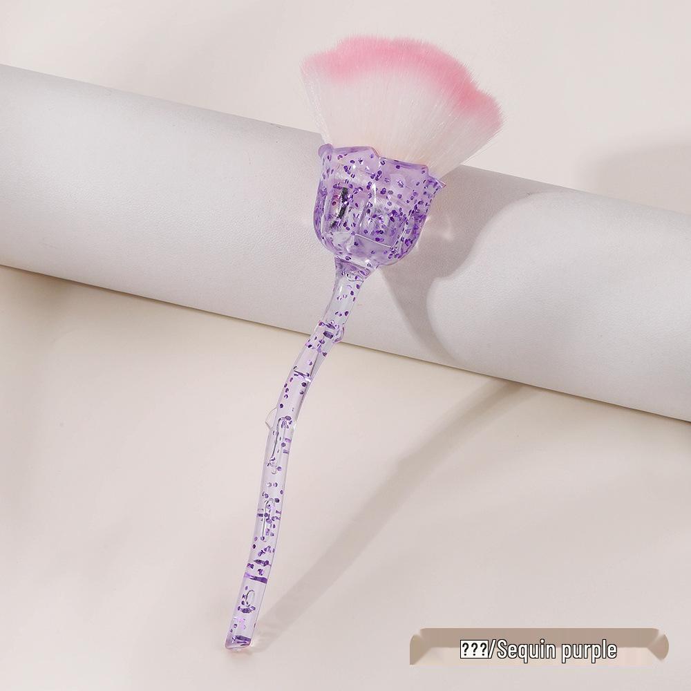Rose Nail Art Dusting Brush with Soft Bristles - Multiple Colors Available