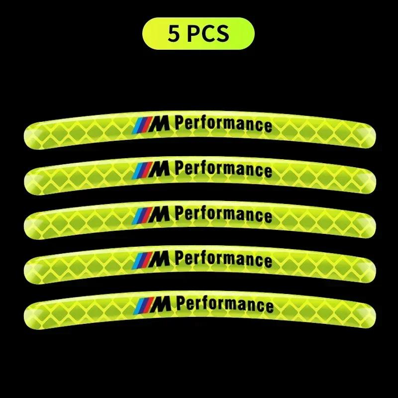 

Car Wheel Fluorescent Sticker Hub Sticker Reflective Warning For BMW E34 E46 E39 E38 E90 E60 E36 F30 F30 F10 E92 E38 E91 M3 M5