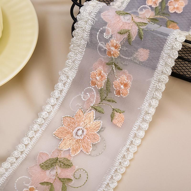 5 Yards Flower Embroidery Lace Ribbon For Bow Making Clothing Decor Sewing Fabric Craft Supplies Needlework Accessories