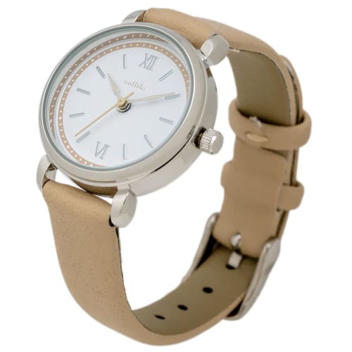 Fieldwork Women's Analog Watch with Leather Strap, Beige, MKL2306-1