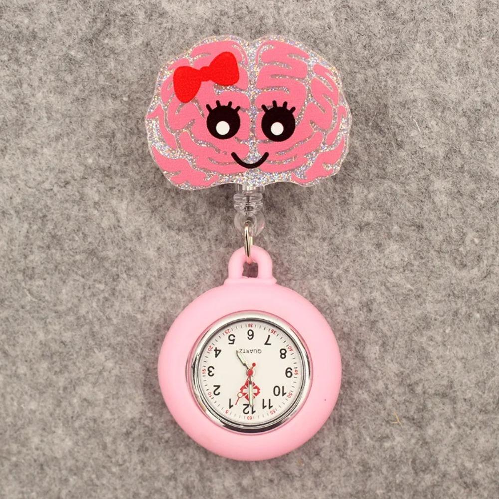 Креативная ПВХ Выдвижная Брошь-часы Мультяшная Милая Медсестра Карманные Часы Цветная Милый Доктор Значок-катушка Подарок