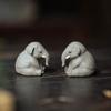 Handgefertigtes Sitzender Elefant Ornament Klein Tee Haustier Mini Süße Statue Zimmer Tee Tisch Dekorationen für Tee Liebhaber Freund