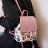 Fashion PU Leather Women's Backpack Zipper Cute Shoulder Bag Little Bear Large Capacity Travel Rucksack